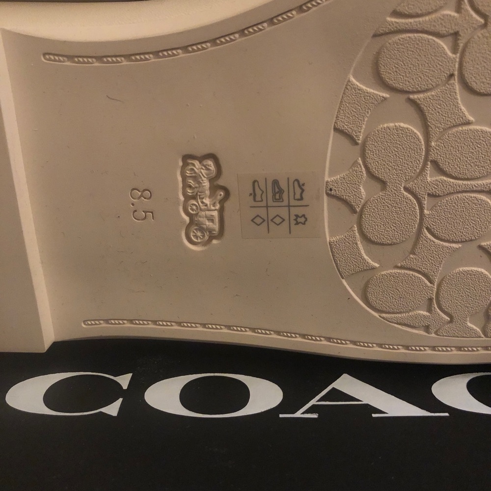 Coach Peyton Leather Sandals in Chalk Size 8.5 NWT - Picture 12 of 16